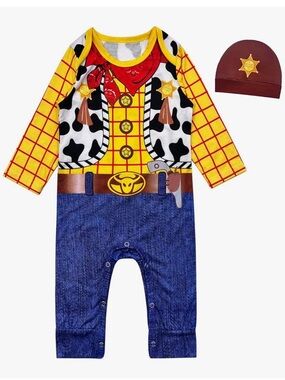 Toy Story Cowboy Sheriff woody Romper costume with Hat - baby- 0-3 month new